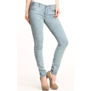 Free People Diamond Print Skinny Jeans Size 25 NEW